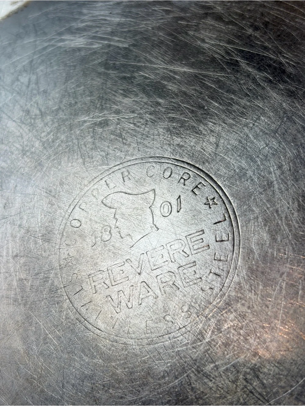 Vintage Revereware copper core stainless steel cookpot large pan
